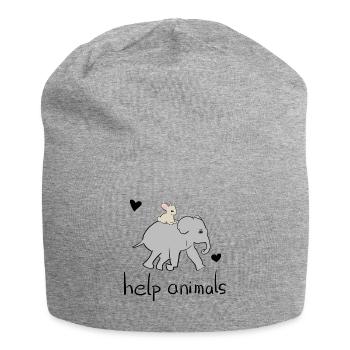 save animals animal elephant hare animal rights activist - Jersey Beanie - heather grey - Front