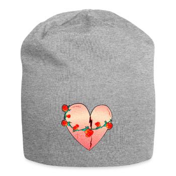 Heart Rose Scars Red Symbol - Jersey Beanie - heather grey - Front