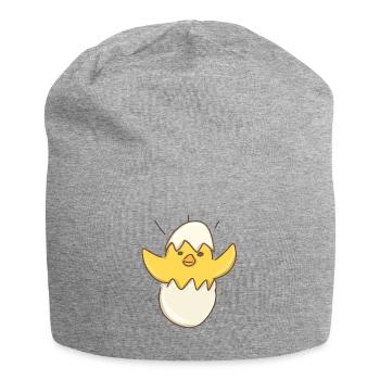 ei Vogel Küken Tier süß - Jersey-Beanie - Grau meliert - Vorne