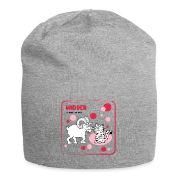 Sternzeichen Widder - Jersey-Beanie - Grau meliert - Vorne