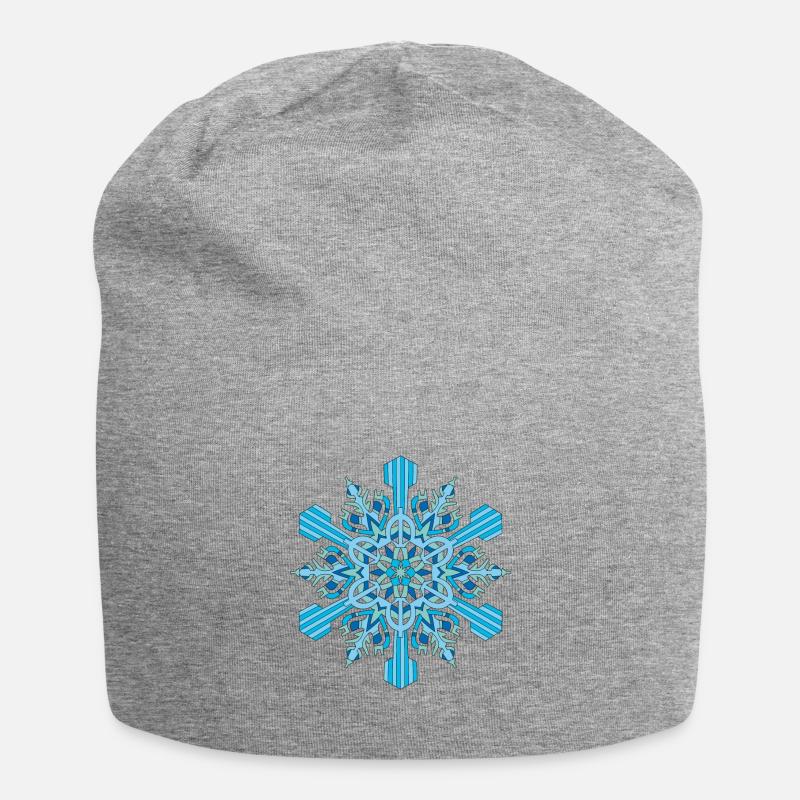 Schneeflocken Mandala - Jersey-Beanie - Grau meliert