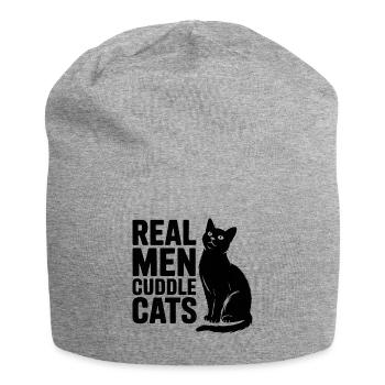 Echte Männer kuscheln Katzen! Katzen Papa Kitten - Jersey-Beanie - Grau meliert - Vorne