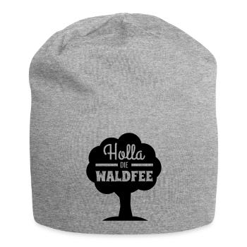 Holla die Waldfee Spruch Überraschung - Jersey-Beanie - Grau meliert - Vorne