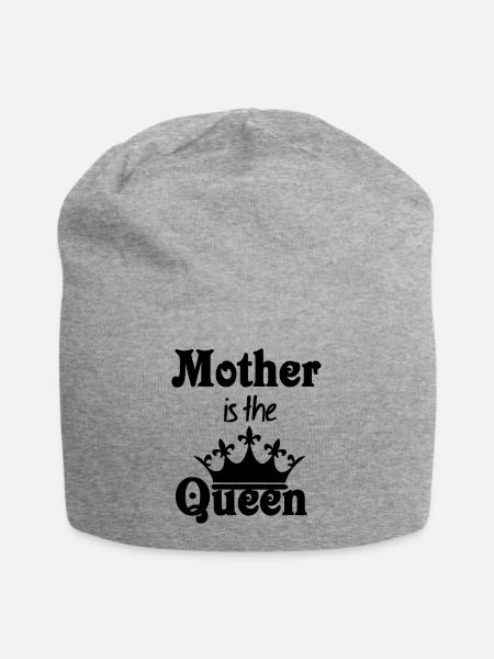 Mother is the Queen Geschenk - Jersey-Beanie - Grau meliert