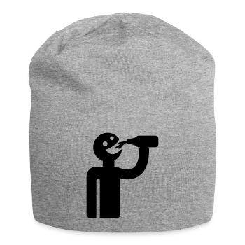 Säufer - Trinker - Jersey-Beanie - Grau meliert - Vorne