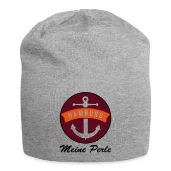 Hamburg meine Perle - Jersey-Beanie - Grau meliert - Vorne