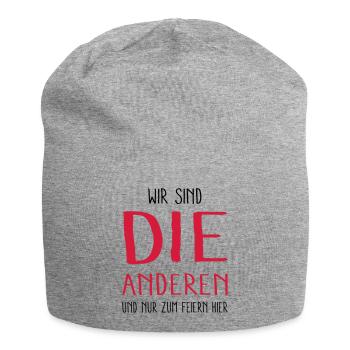 - die anderen - - Jersey-Beanie - Grau meliert - Vorne