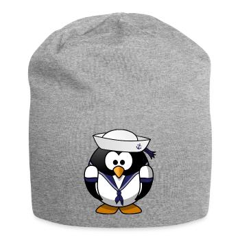 Matrosen Pinguin - Jersey-Beanie - Grau meliert - Vorne