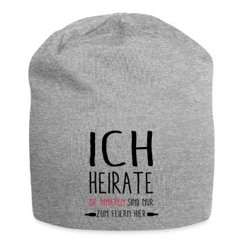 ich Heirate - die anderen feiern - Jersey-Beanie - Grau meliert - Vorne