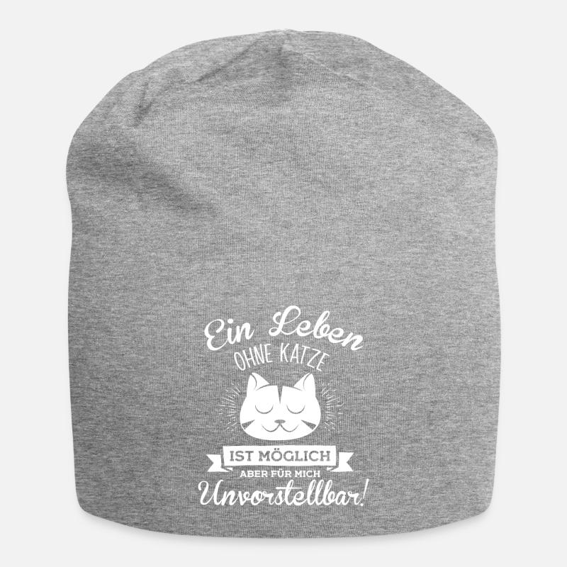 Katze Leben ohne Katze - Jersey-Beanie - Grau meliert