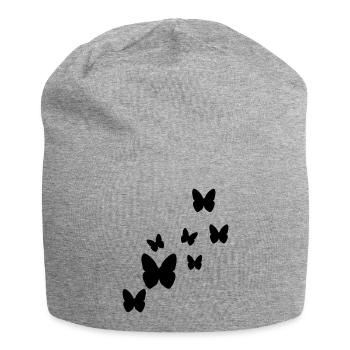 butterflies butterfly - Jersey Beanie - heather grey - Front