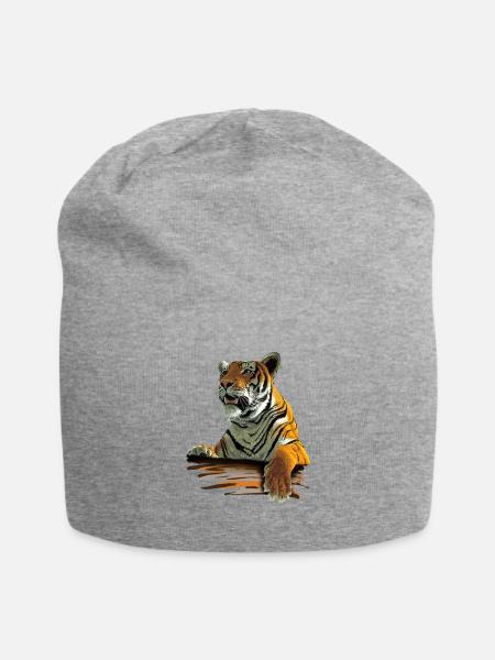 Tiger - Jersey-Beanie - Grau meliert
