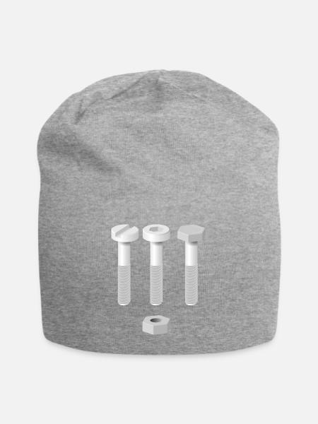 Schrauben - Jersey-Beanie - Grau meliert