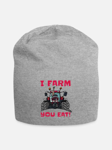 Je ferme vous mangez cas - Bonnet en jersey - gris chiné