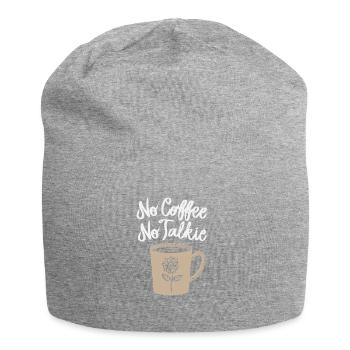 No coffee, no talkie - Jersey Beanie - heather grey - Front