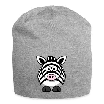 Zebra Cartoon - Jersey-Beanie - Grau meliert - Vorne