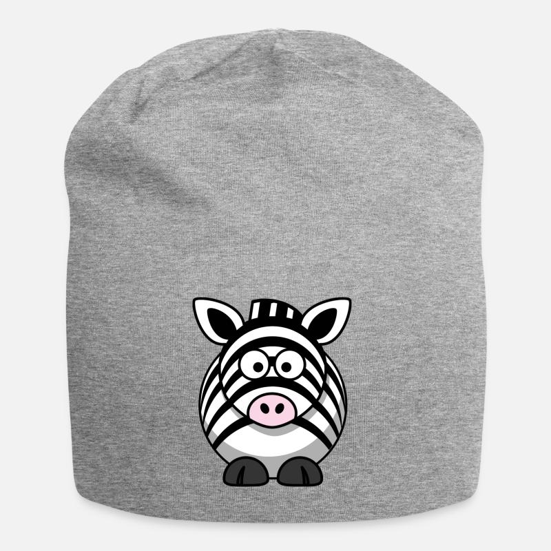 Zebra Cartoon - Bonnet en jersey - gris chiné