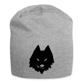 Wolfskopf Stilisiert - Jersey-Beanie - Grau meliert - Vorne