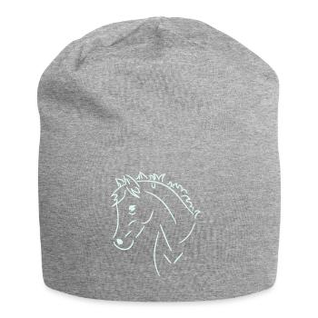 Pferdekopf - Jersey-Beanie - Grau meliert - Vorne