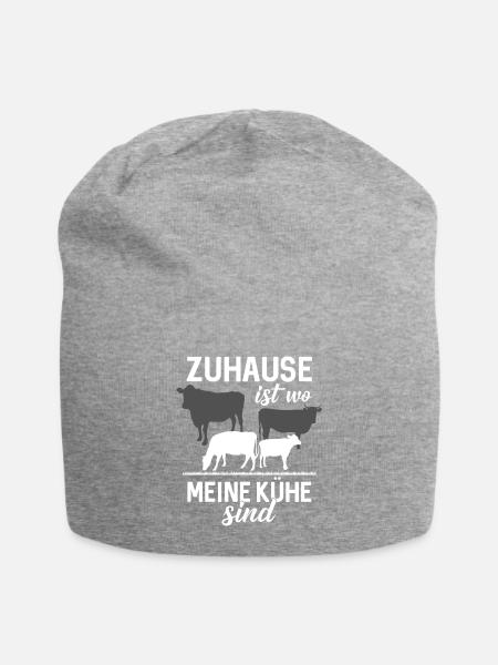 Landwirt Shirt · Landwirtschaft · Meine Kühe - Jersey-Beanie - Grau meliert