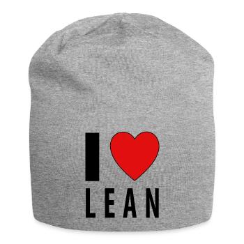 I heart LEAN - Jersey Beanie - heather grey - Front