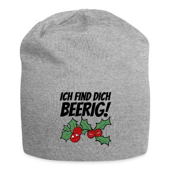 Obst Himbeere Kirsche Beeren Beere Witzig Lustig - Jersey-Beanie - Grau meliert - Vorne