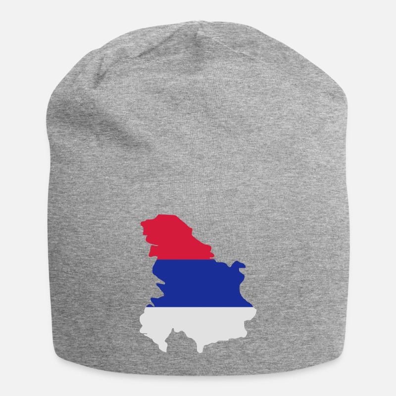 Serbien - Jersey-Beanie - Grau meliert