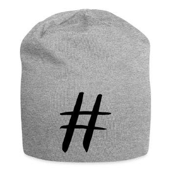 Hashtag diamond symbol gift vector nerd internet - Jersey Beanie - heather grey - Front