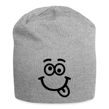 Smiley - Jersey-Beanie - Grau meliert - Vorne