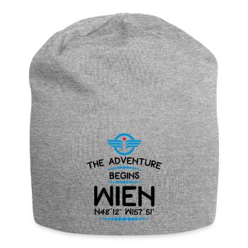 Wien - Jersey-Beanie - Grau meliert - Vorne