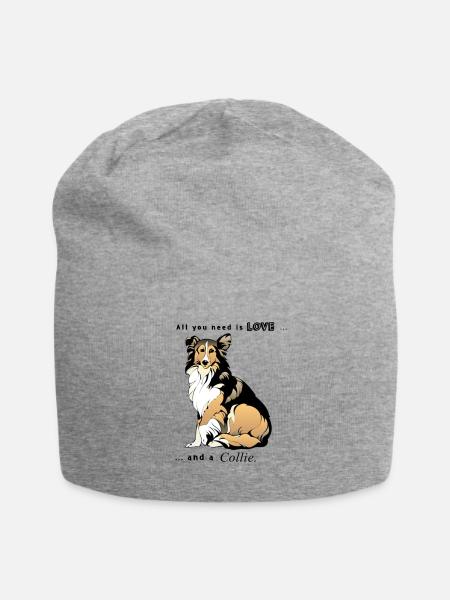 collie - Jersey-Beanie - Grau meliert
