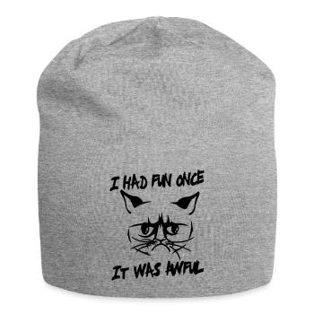 I had fun once, it was awful - Bonnet en jersey - gris chiné - Devant
