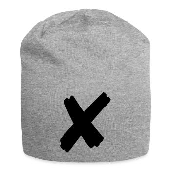 cross - Jersey Beanie - heather grey - Front