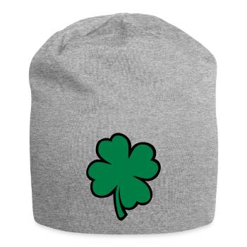 shamrock four-leaf clover irland - Jersey Beanie - heather grey - Front