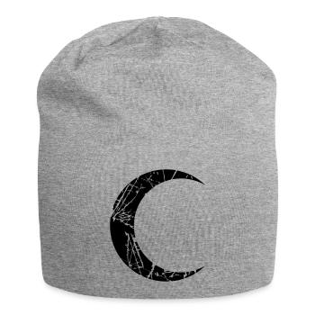 scratches cracks moon sickle moon crescent night fullm - Jersey Beanie - heather grey - Front
