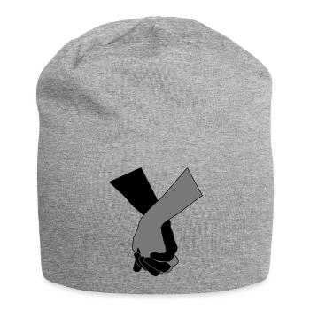 Holding Hands - Jersey Beanie - heather grey - Front