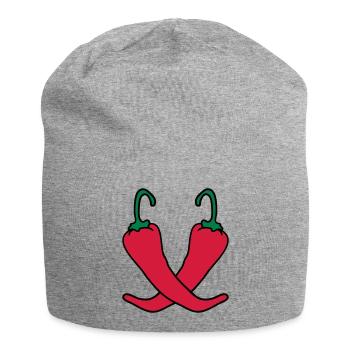 2 piments Chili chaud chaud - Bonnet en jersey - gris chiné - Devant