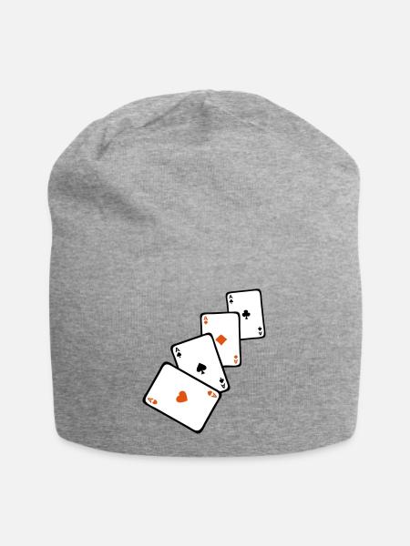 carte poker carre as 1 - Bonnet en jersey - gris chiné
