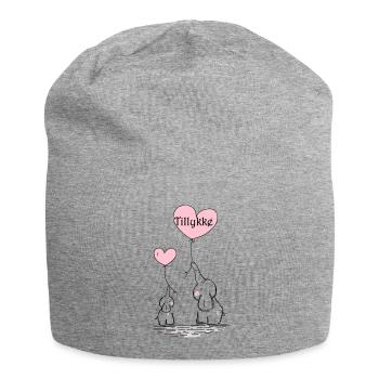 Elephants with balloon congratulations - Jersey Beanie - heather grey - Front