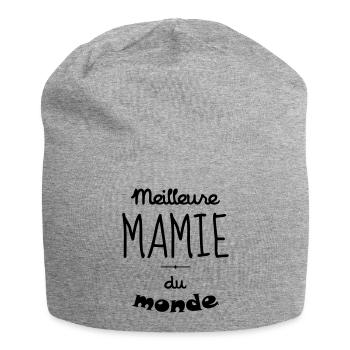 Mamie / Mamy / Grand Mere / Grand-Mère / Bébé - Bonnet en jersey - gris chiné - Devant