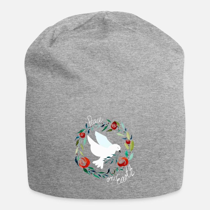 Friedenstaube - Jersey-Beanie - Grau meliert