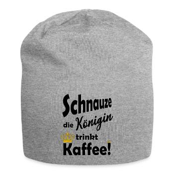 Schnauze die Koenigin trinkt Kaffee lustig Spruch - Jersey-Beanie - Grau meliert - Vorne