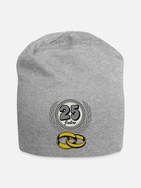 Silberhochzeit ,25 Jahre , Ehe ,Hochzeitstag,(25) - Jersey-Beanie - Grau meliert