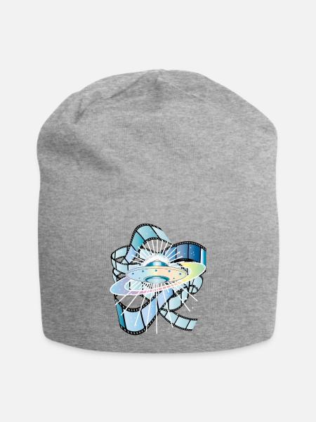 Science-Fiction-Film - Filmband mit Ufo - Jersey-Beanie - Grau meliert