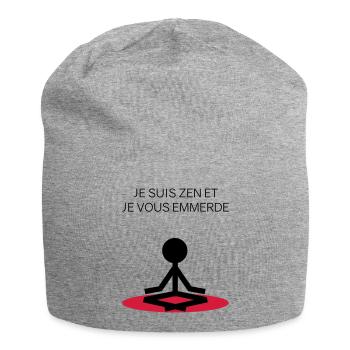 je suis zen et je vous emmerde - Bonnet en jersey - gris chiné - Devant