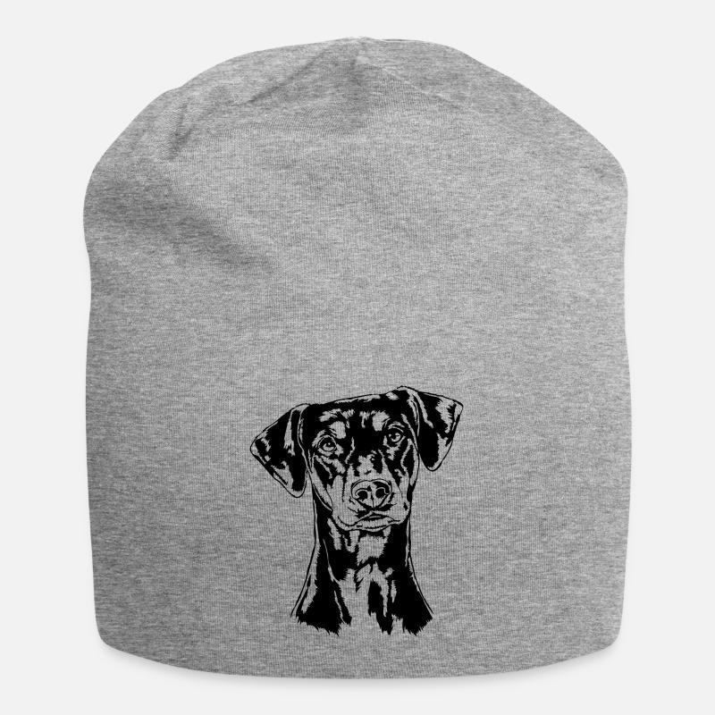 DEUTSCHER PINSCHER Hund Hunde Wilsigns - Jersey-Beanie - Grau meliert