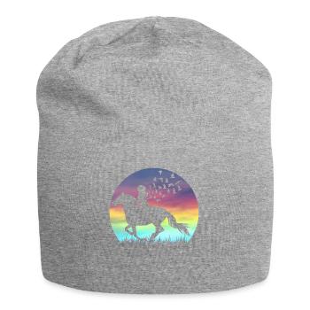 Horse Horses Horse fan with quote Quote EN - Jersey Beanie - heather grey - Front
