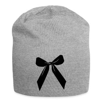 Black ribbon - Jersey Beanie - heather grey - Front