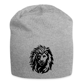 lion - Bonnet en jersey - gris chiné - Devant