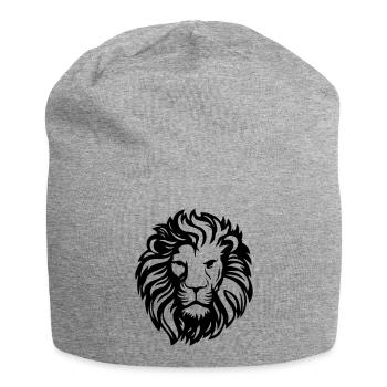 lion - Bonnet en jersey - gris chiné - Devant